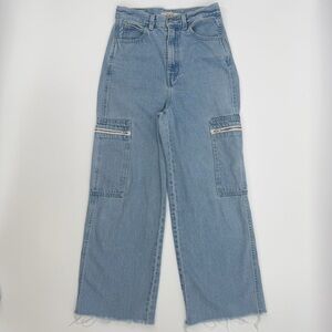 Levi's High Loose Utility Denim Wide Leg Jeans with Pockets
